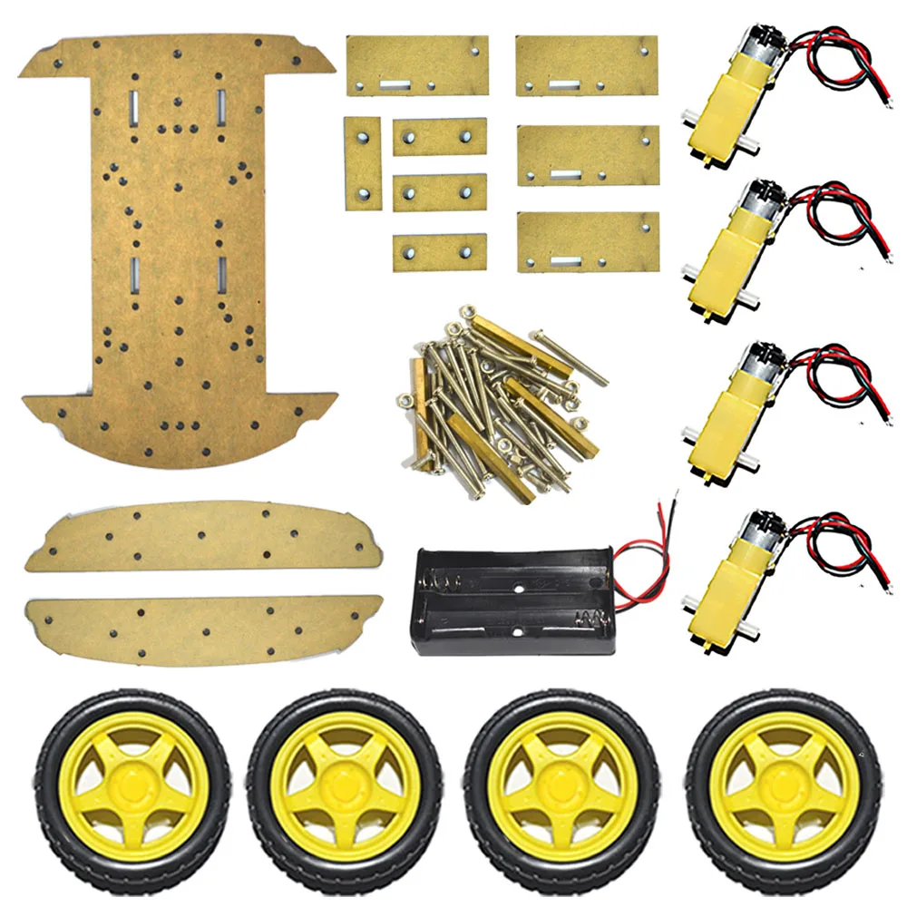 2 schicht 4WD Smart auto chassis vier rad stick smart car kit für arduino Chassis DIY Kit