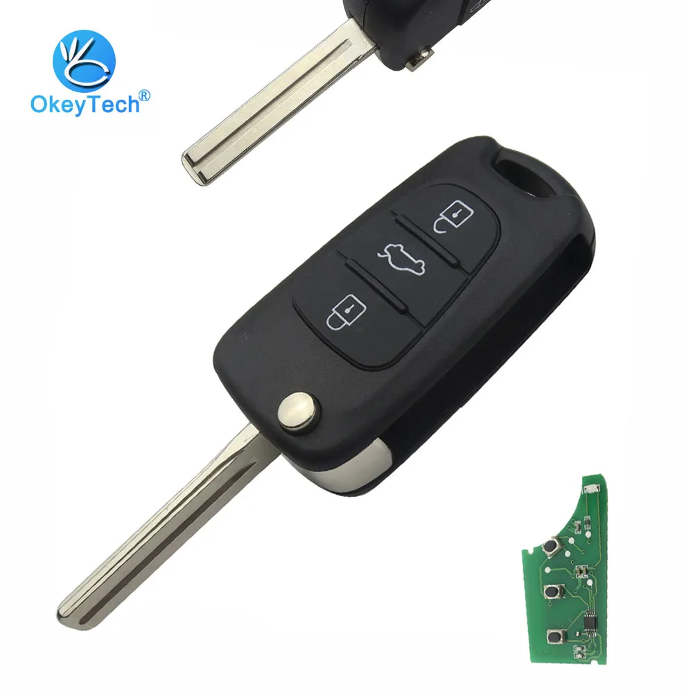 OkeyTech для Kia K2 K5 Hyundai I30 IX35 дистанционный ключ откидная складная 3 кнопки 433 МГц ID46