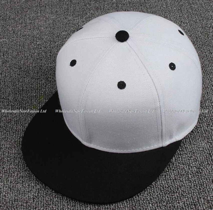 Wholesale 12pcs Cool Two Tone Flat Brim Snapback Hats Men Blank Hat