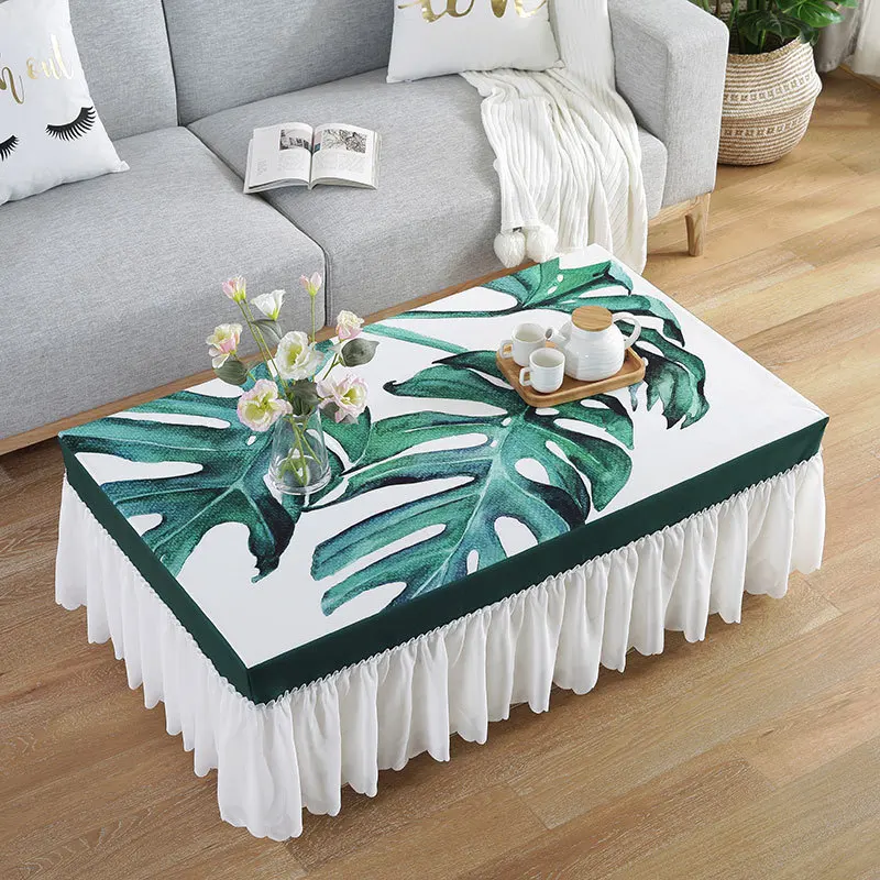 

New Arrival living room coffee table waterproof table cover Rectangular household table skirt Korean style lace tablecloth