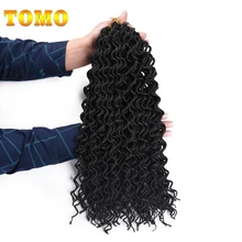 TOMO 18 дюймов Faux Locs Curly волосы кроше для наращивания синтетические косички волос 24 корня Омбре крючком косички богиня Locs блонд цвет