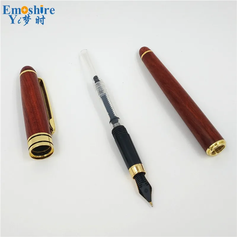 Emoshire Redwood pen three-piece suit Mahogany pen Mahogany pen Wood pen box Spot custom (21)