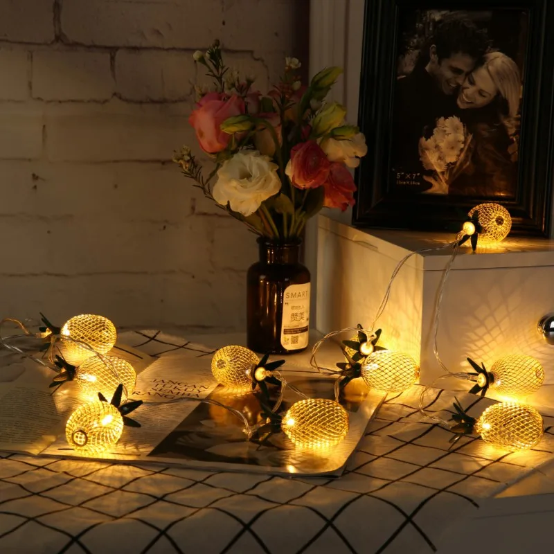 1.5 м 10 бусин атмосфера расположение гладить Книги по искусству Ретро ананас лампы декоративные вечерние свадебные сад свет строки