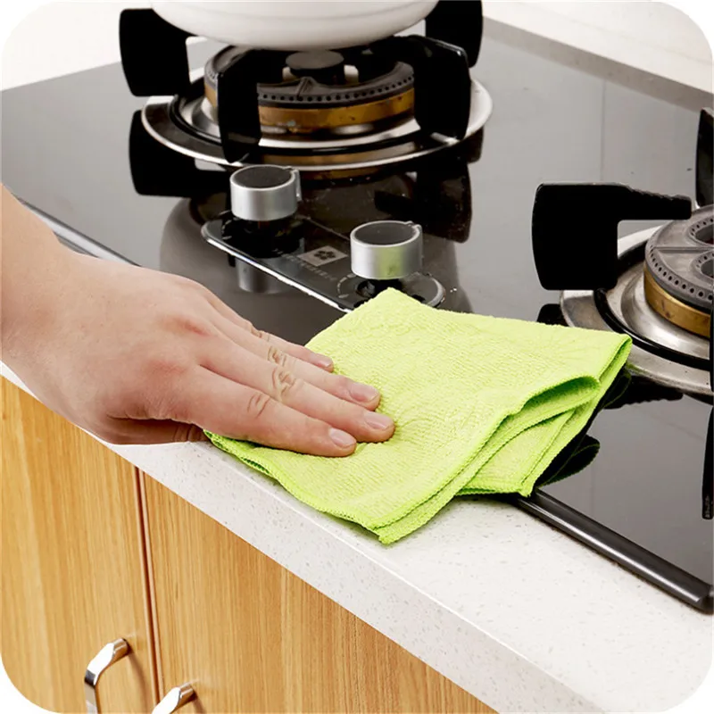

High Efficient Cleaning Cloths Anti-grease Color Dish Cloth Bamboo Fiber Washing Towel Magic Kitchen Cleaning Wiping Rags
