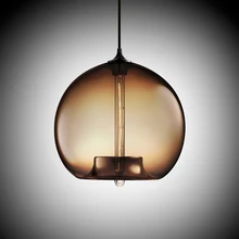 6 цвет Красочный стеклянный шар led Подвеска Лампы современный e27/e26 светодиодные фонари шнур T225 лампы для ресторан гостиная кафе бар