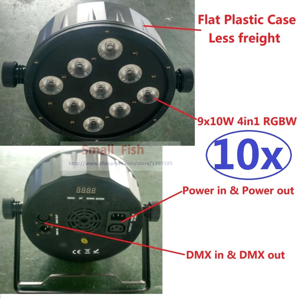 

10Pcs/Lot 9x10W RGBW Led Par Light DMX Stage Lights Business Lights Professional Flat Par Can for Home Party KTV Disco DJ Lamp