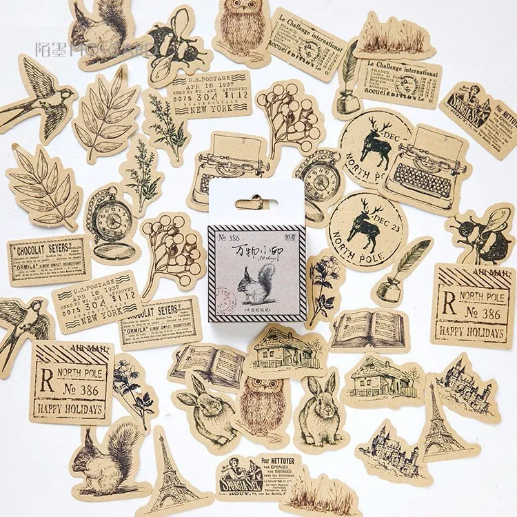 

46PCS/box New All Things In The World Diary Paper Lable Stickers Crafts And Scrapbooking Decorative Lifelog DIY Cute Stationery