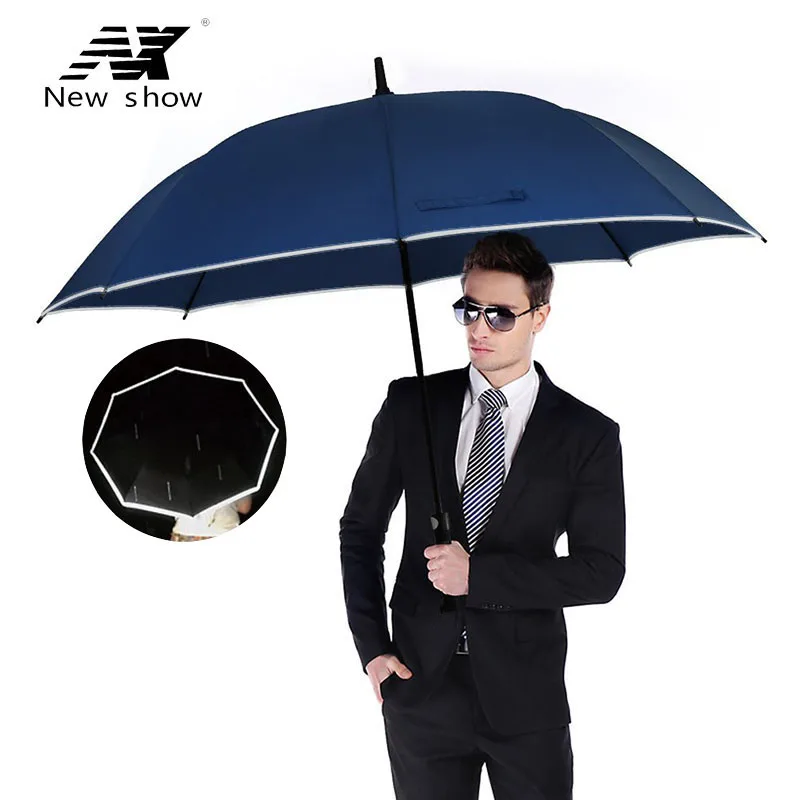 NX parapluie сильный Ветрозащитный полуавтоматический длинный зонт для мужчин творческий большой открытый мужчин и женщин бизнес Зонты - Цвет: Reflective-blue