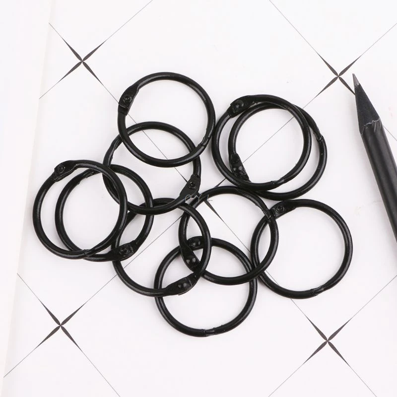 Metal Ring Binder, Metal Binder Ring 6 colors 10pcs Metal Loose Leaf Binder Ring Book Hoops DIY Albums School Office Supplies