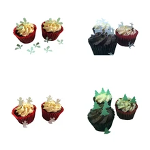 Сосновый угол оленя форма листьев съедобная Вафля кекс Toppers, предварительно вырезанная, съедобная бумага для украшения кекса, кухонные принадлежности для выпечки