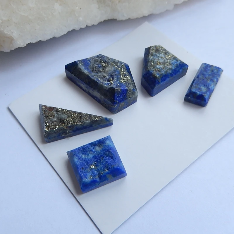 5 шт. Drusy Лазурит, драгоценный камень Кабошон Установка 25x16x8 мм 17x7x5 мм 15,8 г модные ювелирные аксессуары