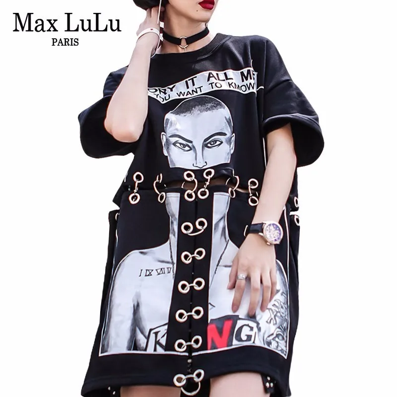

Max LuLu Luxury Japan Punk Style Girls Summer Streetwear Women Sexy Long T Shirt Harajuku Top Tee Woman 3d Printed Tshirt Camisa