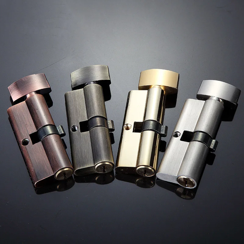 

FGHGF 70mm Zinc Alloy Door Lock Cylinder Home Security Anti-Snap Anti-Drill With 3 Keys Silver Red Gold Bronze Color with Screw