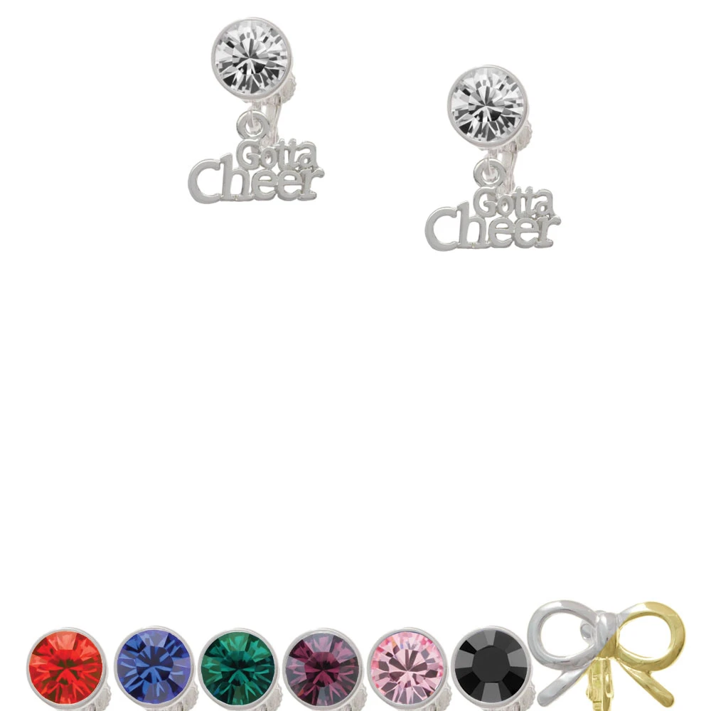 Gotta Cheer Crystal Clip On Earrings