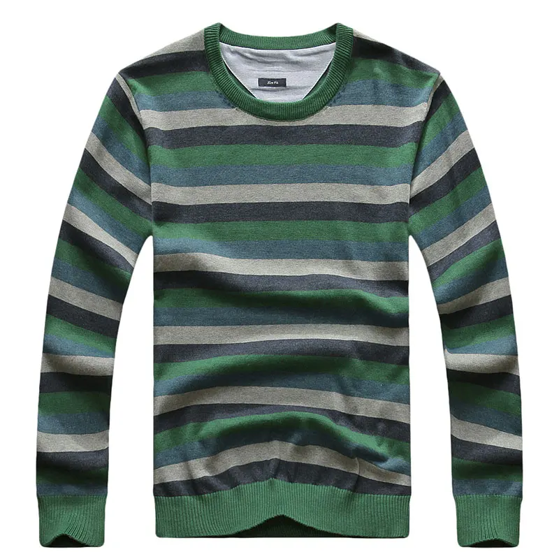 CLOTHES Autumn Thin Striped Knitted Sweater Pullover Brand-Clothing Men's Cotton O-Neck Sweater Men Casual Fashion Outlet New
