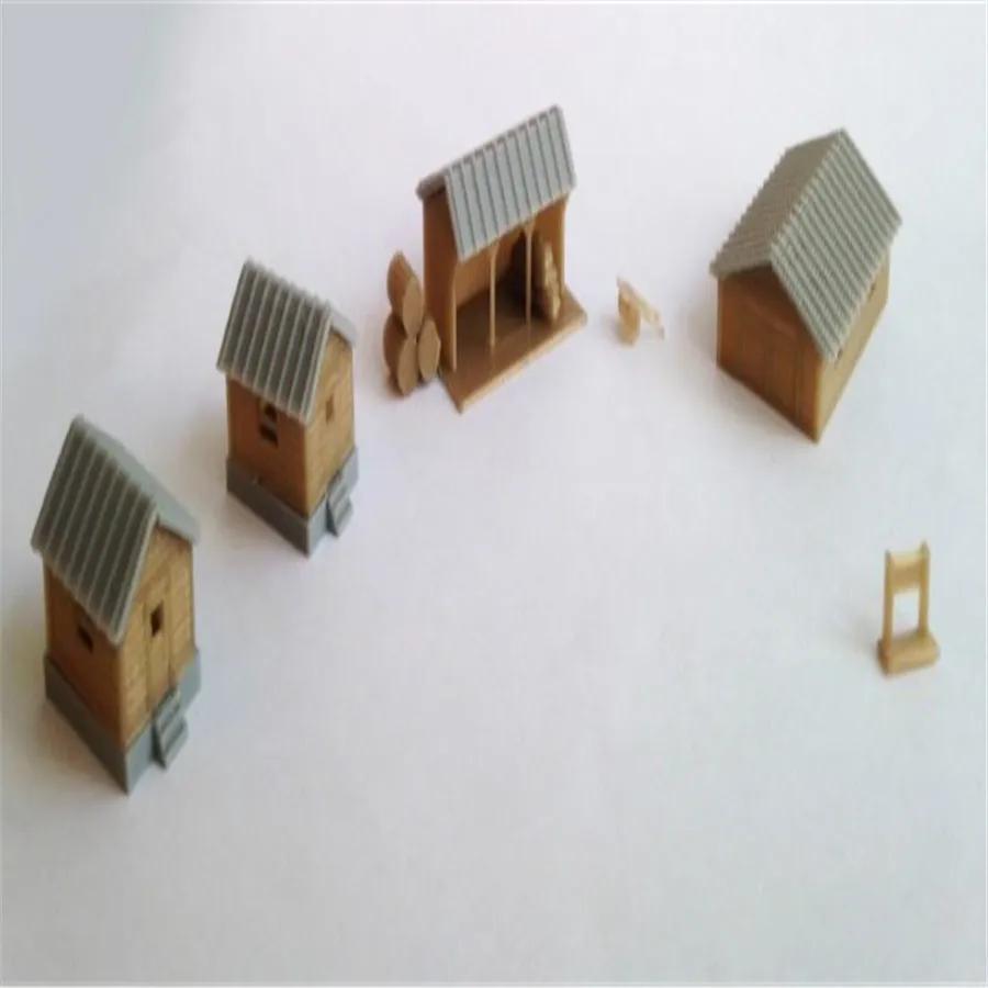 

Train railway model scene Z ratio 1:220 country farm building set