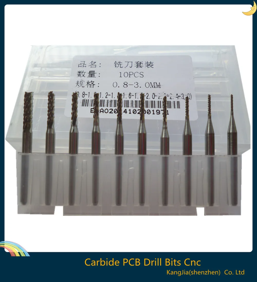 10pcs PCB milling cutter 2.0mm milling cutter tungsten carbide 3.175mm CNC 