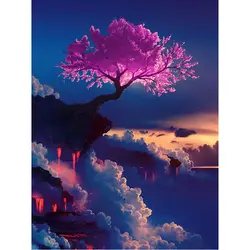 GLymg полный квадрат дрель 5D DIY живопись, картина с кристаллами вулкан Cherry Blossom мозаика вышивки крестом горный хрусталь стены декоративный