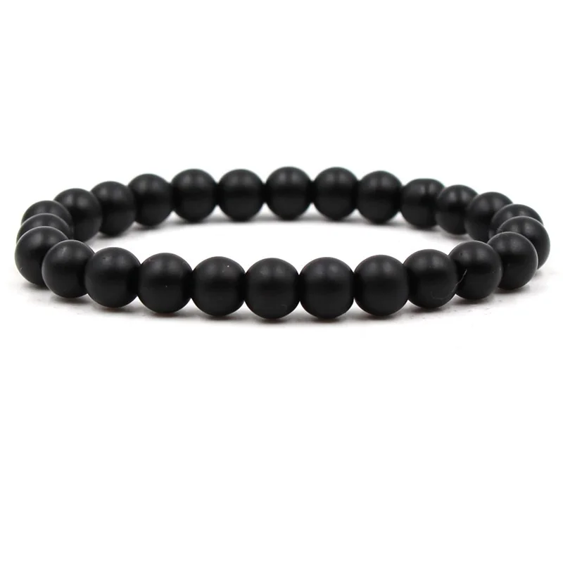 

New 2018 HOT DIY Natural Stone Beads Bracelet Green Black Stone Healing Crystal Bracelet For Lover's