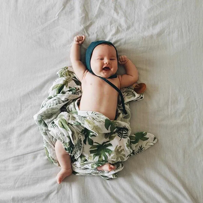 

forest 70% bamboo cotton Baby swaddle muslin blankets Newborn Blankets ins Gauze infant wrap sleepsack swaddleme bath towel