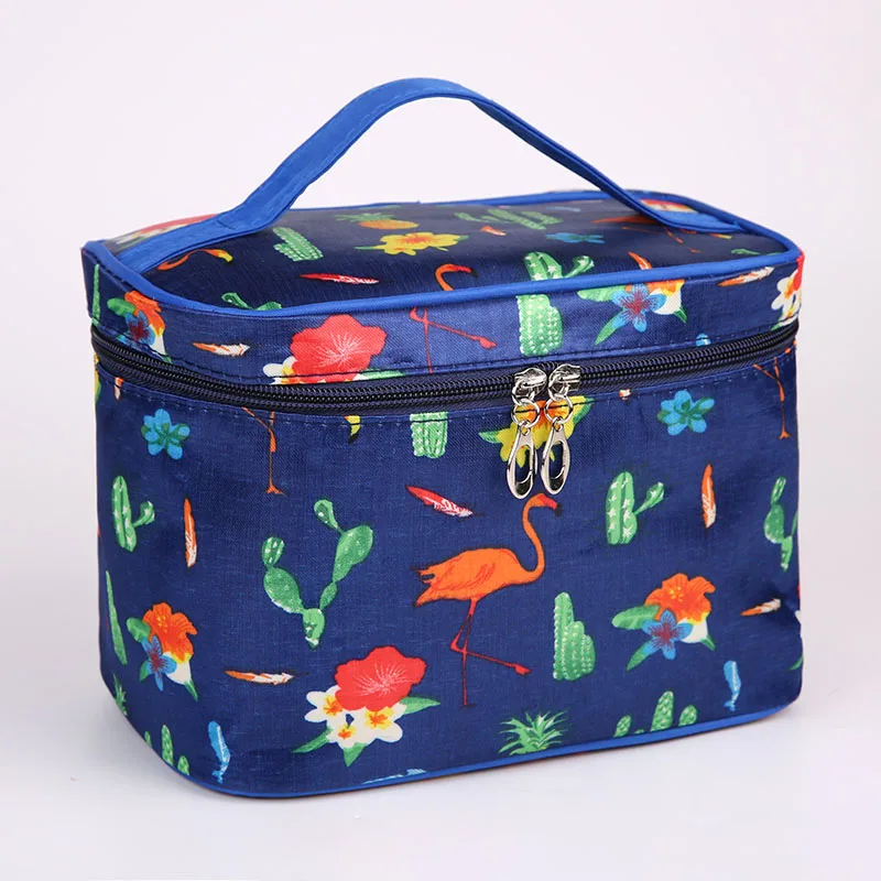 Cute Flamingo New women bag Nylon Waterproof Travel Toiletry Storage Bag Large Capacity Cosmetic bag HLN02 - Цвет: blue