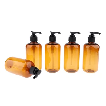 

5Pcs 300ml Empty Pump Bottle Travel Liquid Lotion Shampoo Containers