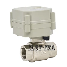 G1/" AC/DC9~ 24 В нержавеющая сталь электронный клапан, DN15 моторизованный шаровой клапан с индикатором для воды