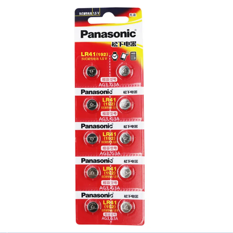 

10Pcs PANASONIC LR41 192 AG3 0%Hg 192 392A 1.5V Cell battery batteries For calculator 0%Hg