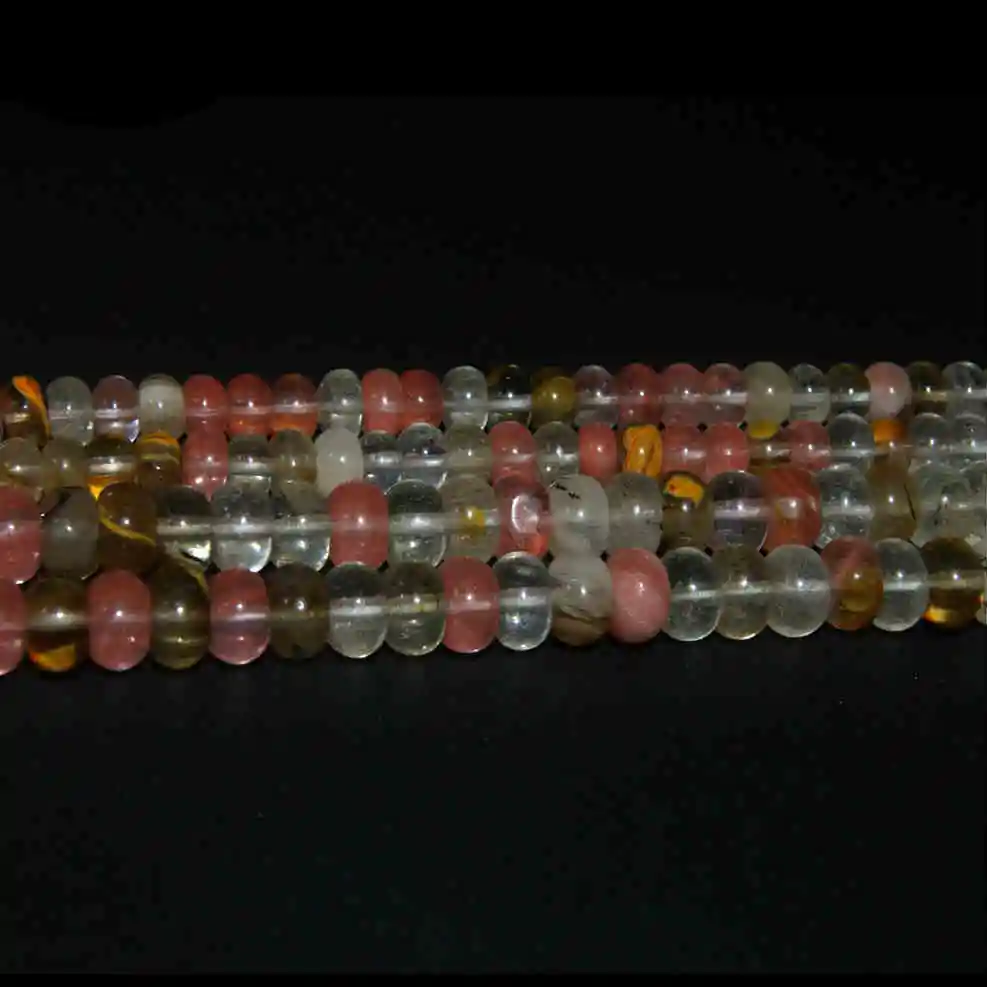 Натуральный камень лазурит Агаты розовый кварц аметисты бусины разделитель Рондель бусины для самостоятельного изготовления ювелирных изделий браслет ожерелье - Цвет: Cherry Quartz