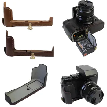 

PU Leather Camera Bottom Grip Case Half Cover For FUJIFILM XE3 X-E3 Open Digital Camera