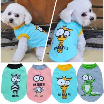 

Small Dog Casual Vests Summer 4 Cartoon Styles Cute Pet Clothes Cartoon Summer Shirt For Teddy Bulldog Yorkshire Schnauzer