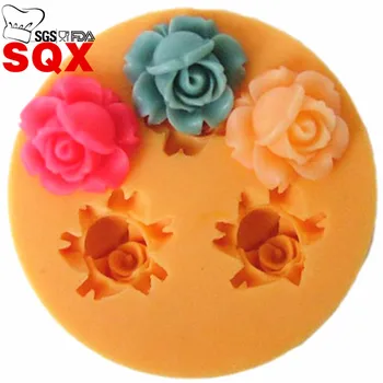

Mini 3 Roses Flower Silicone Fondant Cake Chocolate Sugar Craft Mold Silicone Tools DIY Soap Candle Molds for Cakes SQ1414