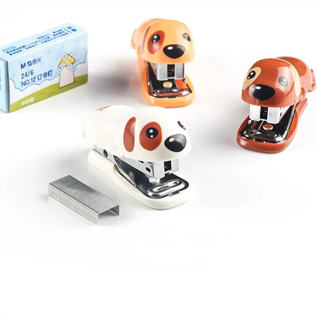 Cute Kawaii Cartoon Dog Shape Stapler Set Paper Binding Binder Cute Kawaii Cartoon Dog Shape Stapler Set Paper Binding Binder School Office Supplies Stationery Engrapadora Papeterie