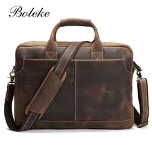 Мужской портфель Crazy Horse из натуральной кожи, портфель, 16,5 Дюймов, сумка-мессенджер для ноутбука, сумка на плечо, Ретро стиль, ручная работа, 0179