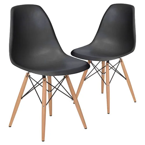 Модный современный дизайн обеденный стул со спинкой с деревянными ножками/пластиковый классический Лофт стул для кафе/набор мебели для столовой Chair-2PCS