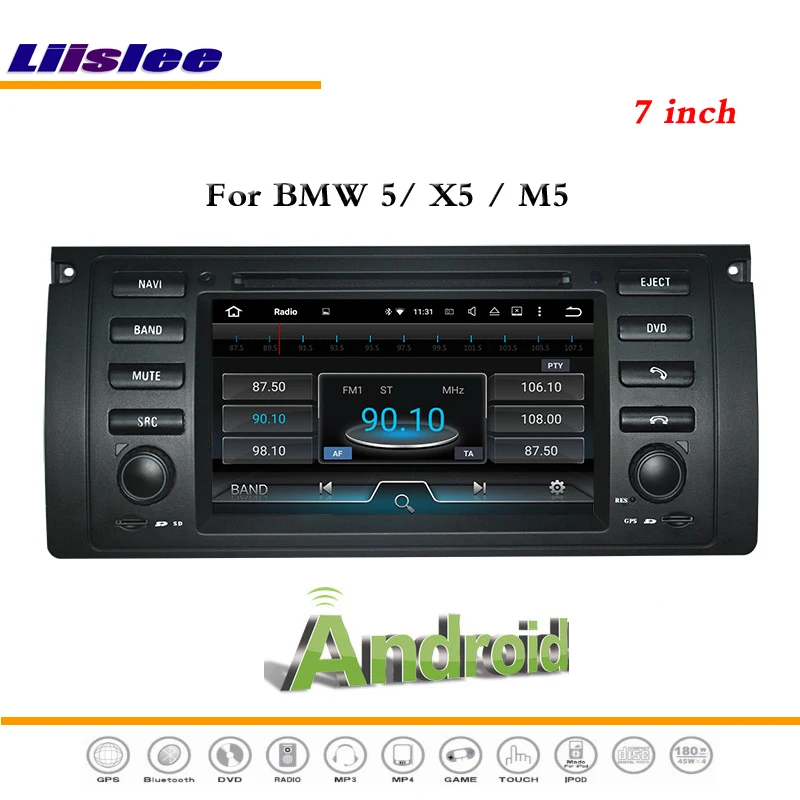 Clearance Liislee Car Android Multimedia For BMW 5 Series E39 / M5 E53 / M5 Stereo Radio BT CD DVD Player GPS Nav Navi Navigation System 2