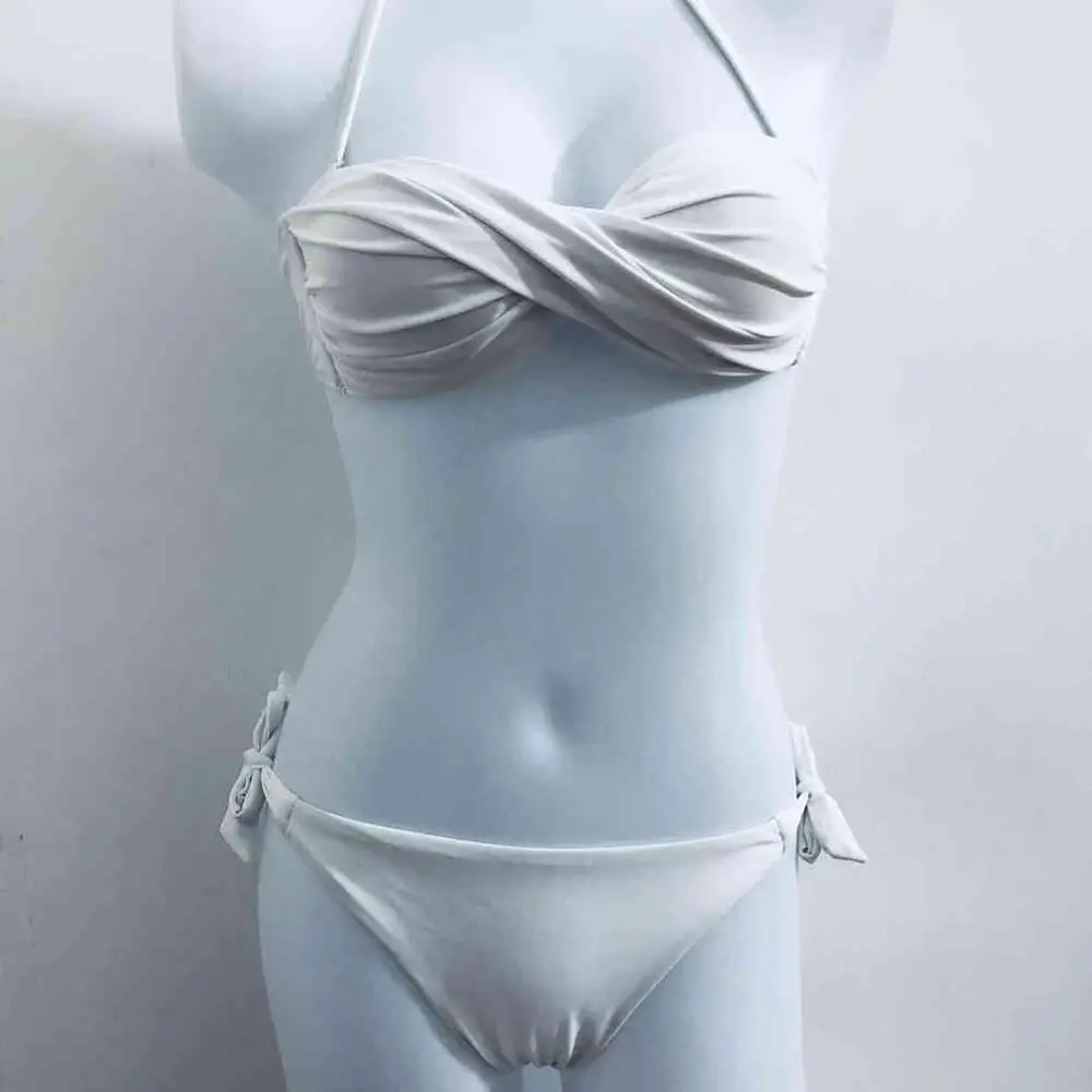 AUYLVY нейлоновые бикини костюм летний с низкой посадкой женский сексуальный симметричный купальник вращающийся бикини крестообразные купальники вращающийся купальник - Цвет: White