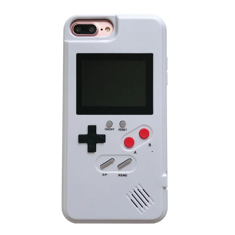 Полноцветный дисплей GameBoy чехол для телефона для iphone Xs Max Xr X Ретро тетрис игра задняя крышка для iphone 8 7 6 6s plus Coques - Цвет: Full Colors White