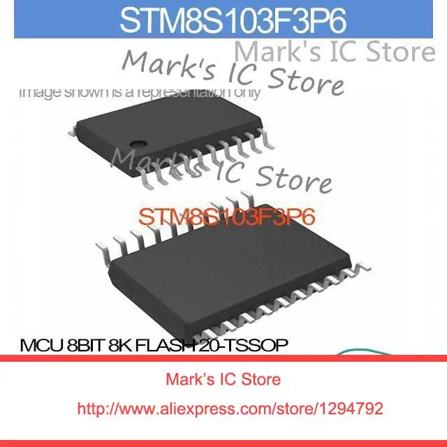 

STM8S103F3P6 MCU 8BIT 8K FLASH 20-TSSOP STM8S103F3 8S103F STM8S103 8S103F3 STM8S1 8S103F3P