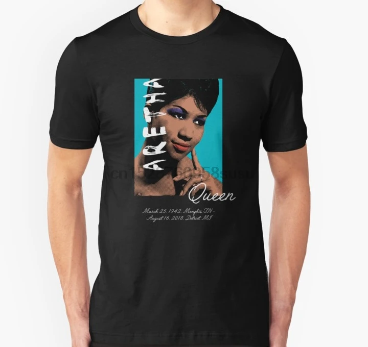 Мужская футболка с коротким рукавом Aretha queen of Soul RIP унисекс одним вырезом Женская |