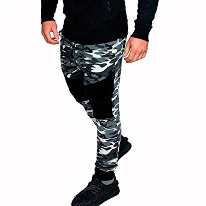 patchwork slim sports jogger pants
