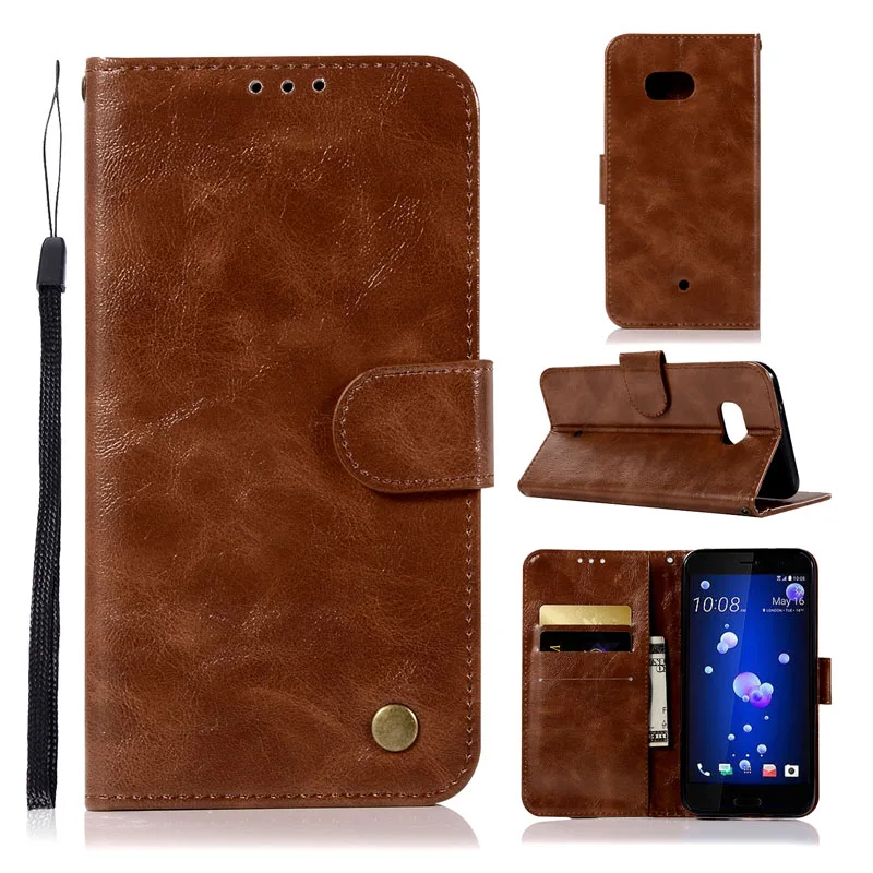 

Retro Phone Case for HTC One X10 E66 Cover HTC U11 Rivet Wallet PU Leather Silicon Flip Back Case for HTC X 10 U 11 Funda Coque