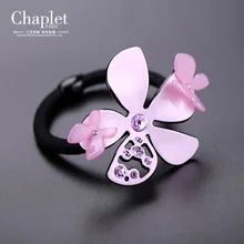 Chaplet 2016 New High Quality Women Flowers Rhinestone Hair Accessories Elastic Hair Bands Rubber Band Hair Rope Free Shipping