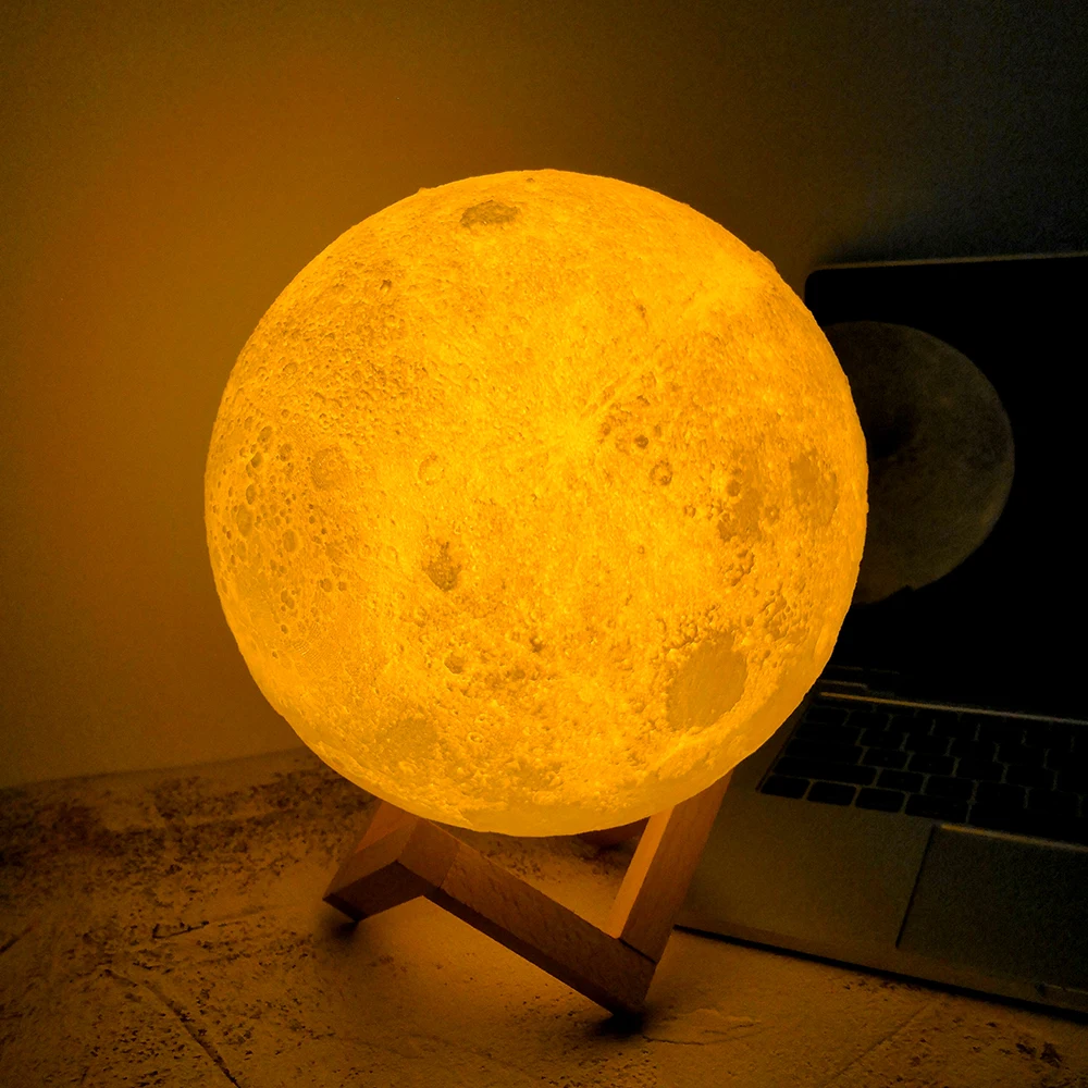 PLA 2/3/7/16 Colors 3D Print Night Light Moon Lamp LED Moon Light