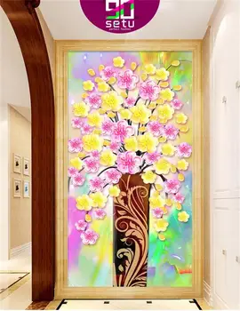 

living room 3d wallpaper custom 3d photo non-woven mural picture Pachira vase 3d porch murals wallpaper room decoration painting