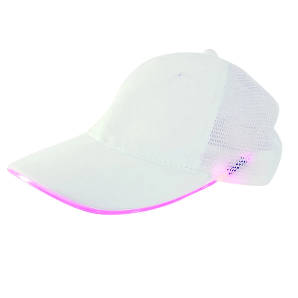 Новая мода сетка светодиодный светящаяся шляпа, светящаяся, для клуба вечерние Бейсбол Хип-Хоп Регулируемый головной убор дышащая Спортивная кепка Z5