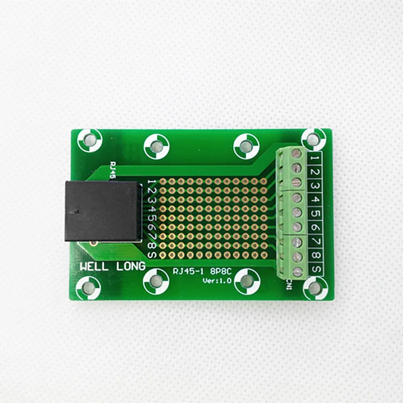 RJ45 8P8C Jack 1-Way Buss Breakout Board, клеммный блок, разъем