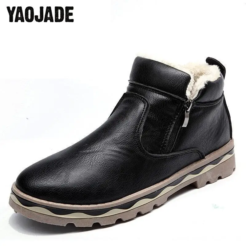

High Gang 2018 Winter Casual Flat Bottom Men's Cotton Boots High Quality Soft And Comfortable Non-slip Men's Cotton Boots