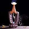 Gift 20Cones Creative Tearoom Yoga Decorations Handmade Zen Buddha Hand Lotus Backflow Incense Burner Mascot Led Incense Burner ► Photo 3/6