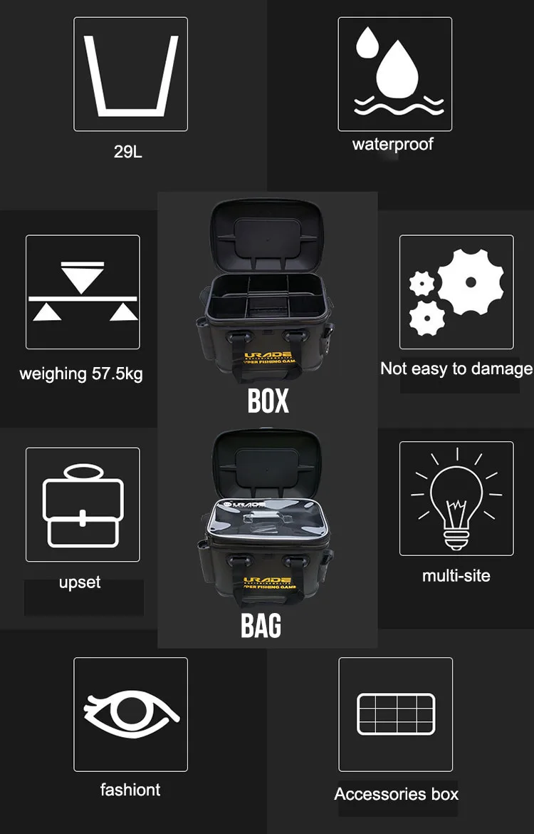 Рыболовная коробка из этиленвинилацетата, легко очищаемая коробка, подгонянное ведро для наживки, утолщенное рыболовное ведро, водонепроницаемый чехол